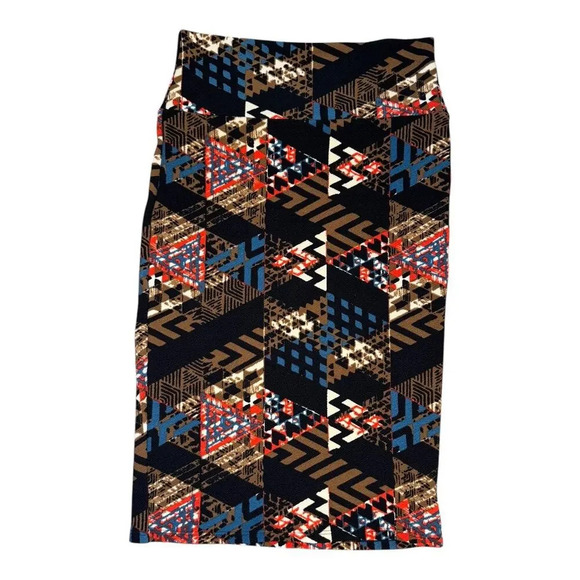 NEW LuLaRoe Cassie Women's XS Geometric Pencil Midi Skirt Multicolor Casual‎ - Picture 2 of 6